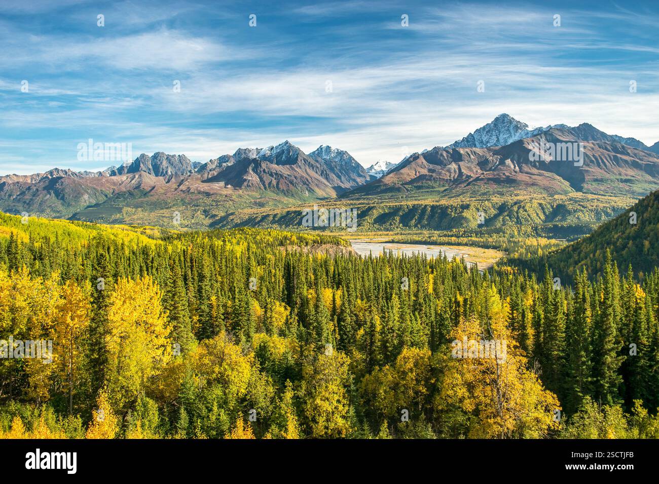 Blick auf den Herbst Wrangell St. Elias Nationalpark Stockfoto