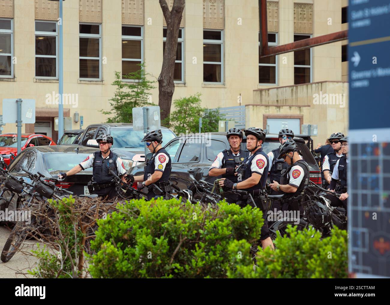 Fahrradpolizei Austin Texas Stockfoto