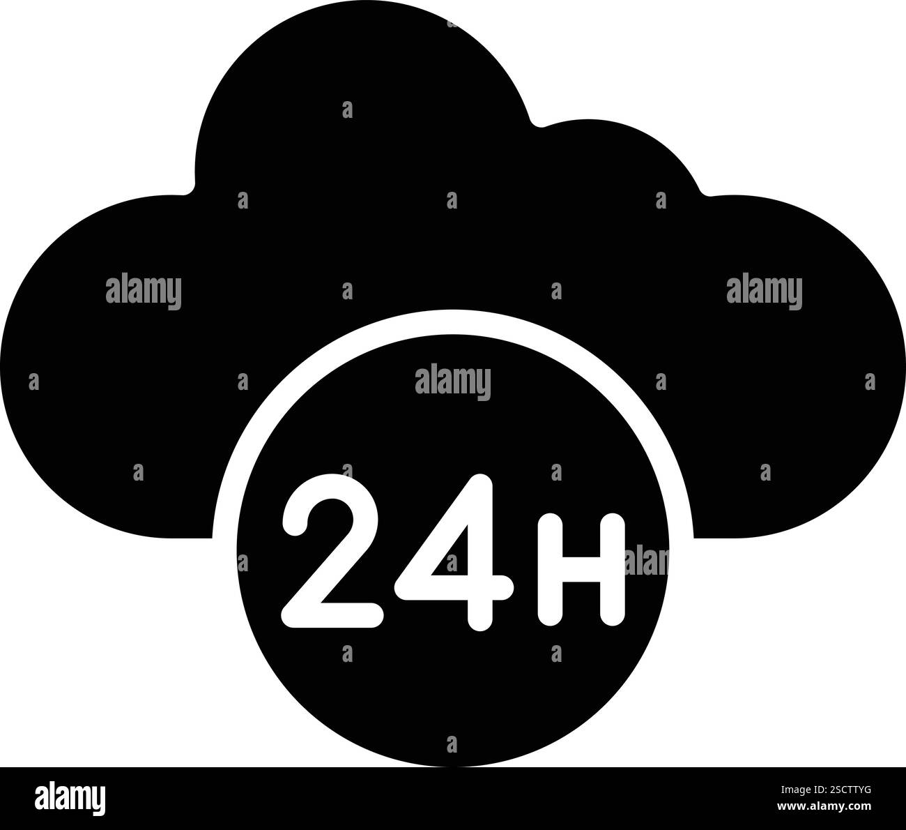 24-Stunden-Vektor-Symbol-Design-Illustration Stock Vektor