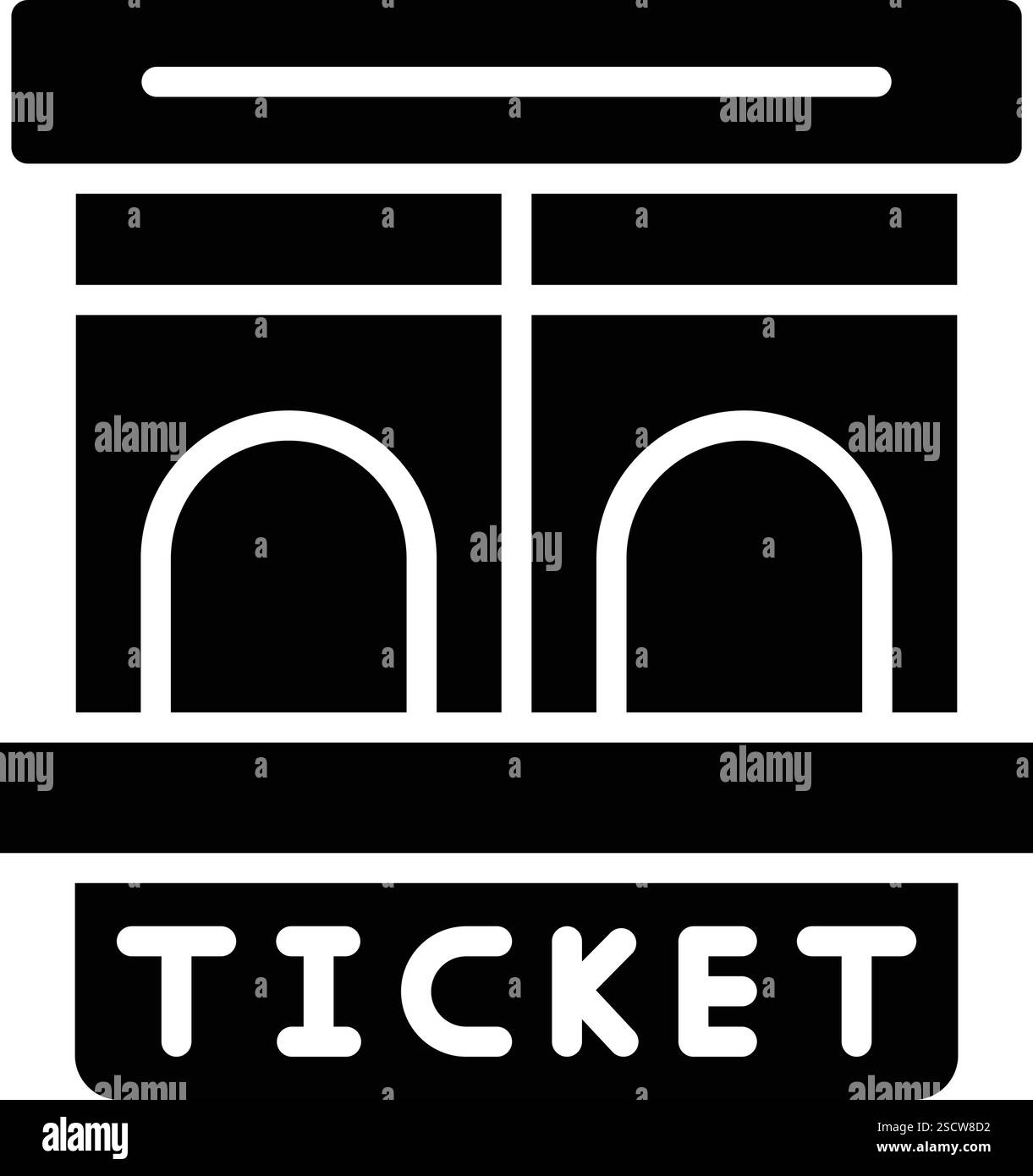Ticketfenster Vektorsymbol Design Illustration Stock Vektor
