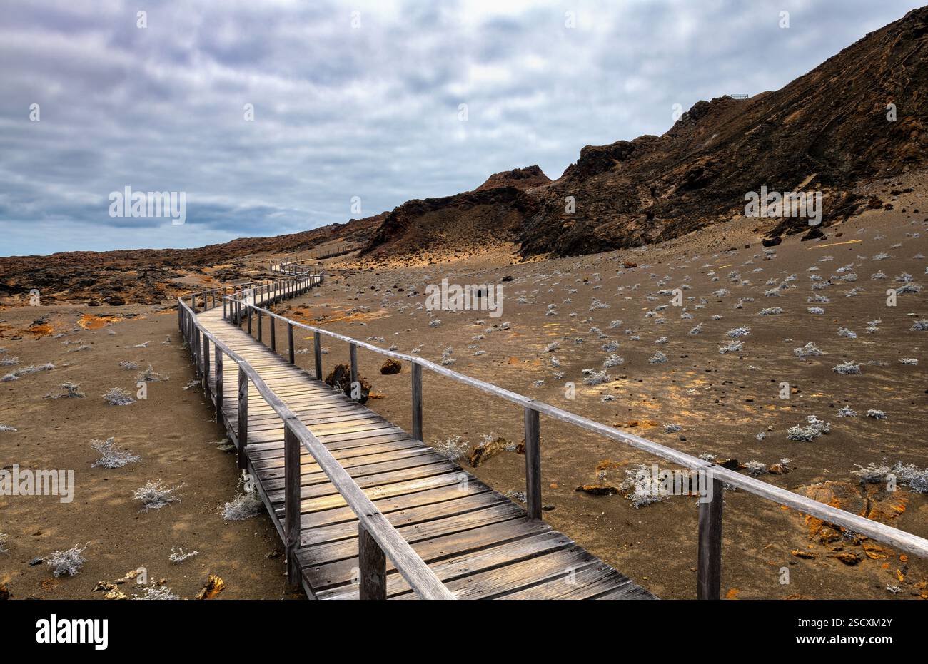 Fußgängerbrücke auf der Insel Bartolomé der Galapagos-Inseln Stockfoto
