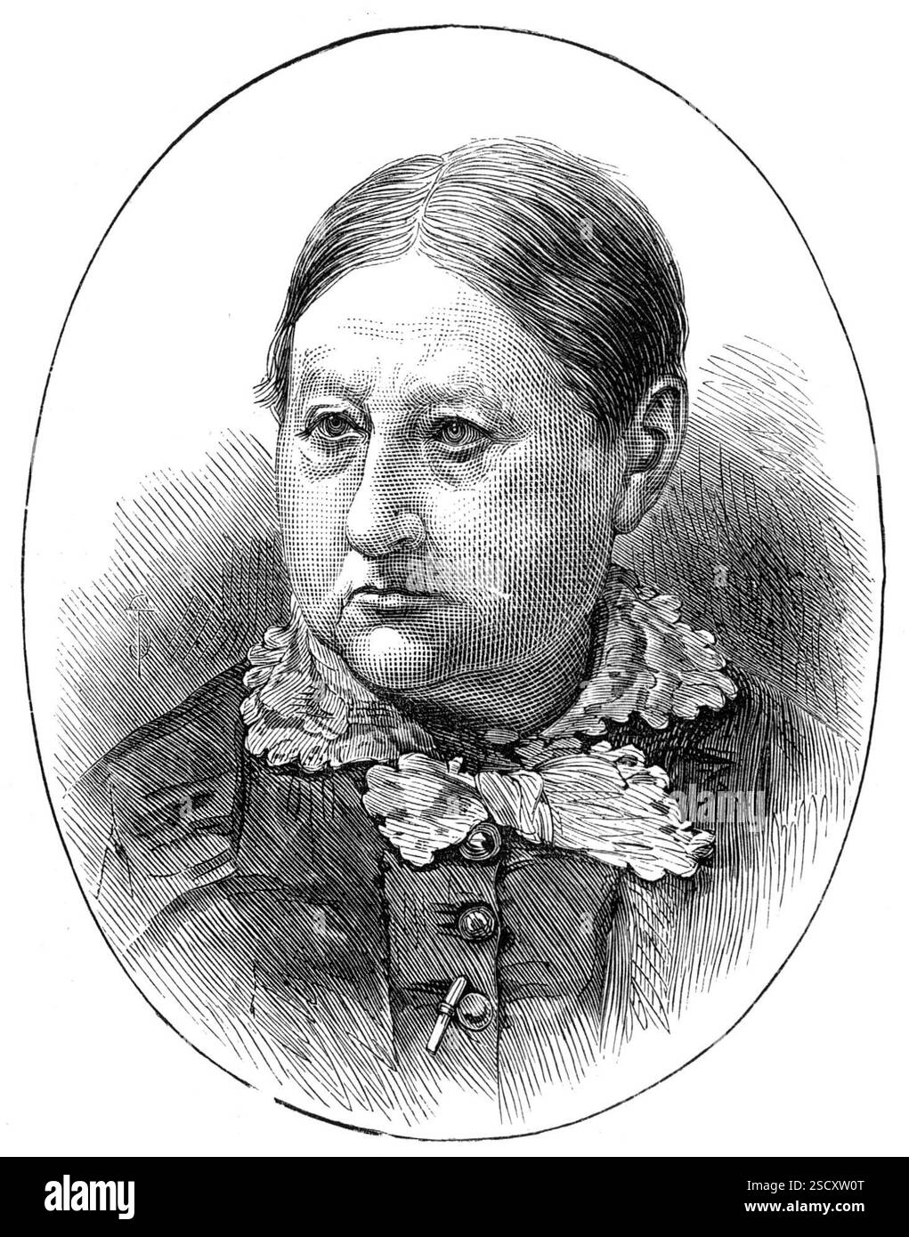 Die verstorbene Lady Charlotte Bacon (Byrons „Ianthe“) – neunundsiebzig Jahre alt, 1880. Die verstorbene Lady Charlotte Bacon, Witwe von General Anthony Bacon und Tochter des 5. Earl of Oxford, starb am 10. März im Alter von neunundsiebzig Jahren. Lady Charlotte Harley, wie sie in ihrer Jugend genannt wurde, war die Person, an die Byron im Prolog zu "Childe Harold" die folgenden Zeilen richtete und ihren Namen unter dem Namen "Ianthe" verschleierte: "Ah! Sei nie, was du jetzt bist, noch verspreche dein Frühling, so schön in der Form, so warm und doch rein im Herzen, die Liebe bin ich Stockfoto