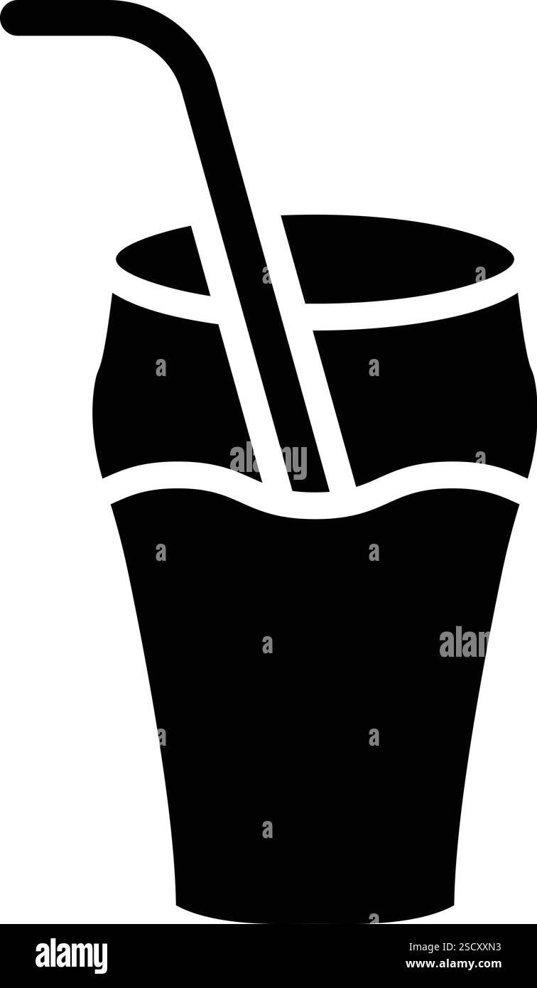 Kaltes Getränk Vektor-Symbol Design Illustration Stock Vektor