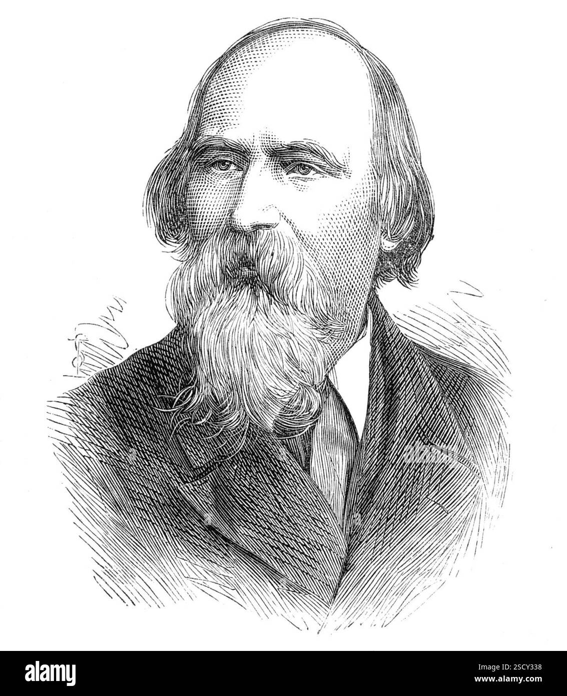 Der verstorbene Mr. Wilhelm K&#xfc;mpel, 1880. Gravur aus einer Fotografie von E. Albert und Co. „1843 wurde dieser begabte Künstler und Musiker Schüler an der D&#xfc;sseldorf Academy, und seine Bilder zogen sofort Aufmerksamkeit auf sich... seine prächtige Tenorstimme und seltene musikalische Einsicht zogen die Aufmerksamkeit von Herrn Capellmeister Krebs aus Dresden auf sich, und nur durch den Einfluss des führenden Professors der D&#xfc;sseldorf Academy... widersetzte er dem ständigen Druck, professioneller Sänger zu werden. Um der Unterbrechung seines Berufsstudiums durch musikalische Engagements zu entkommen, kam er nach England, W Stockfoto