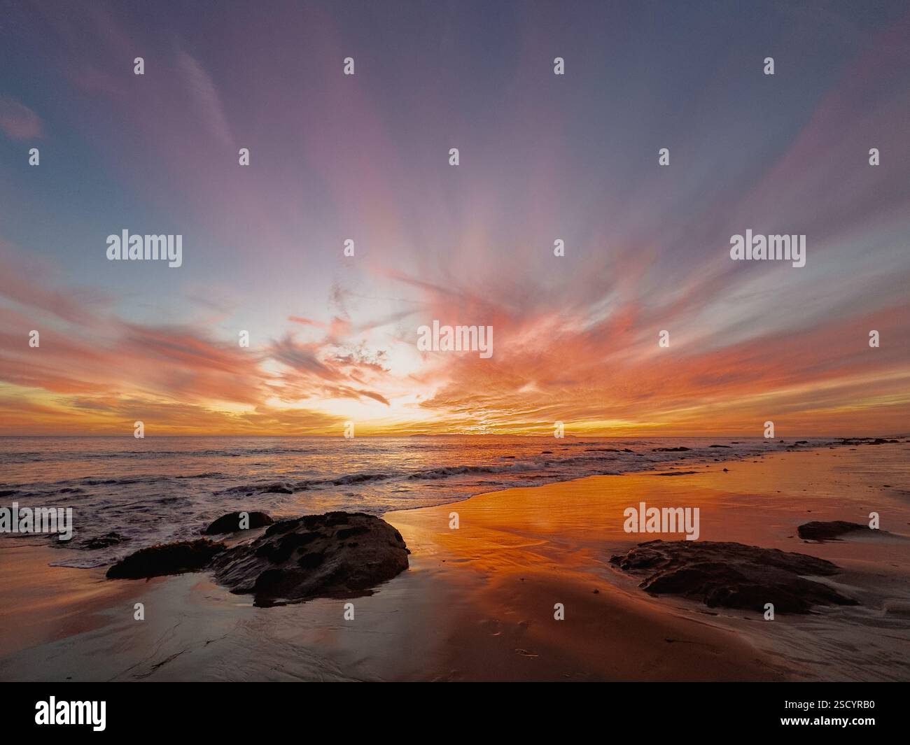 Strand Sonnenuntergang Stockfoto