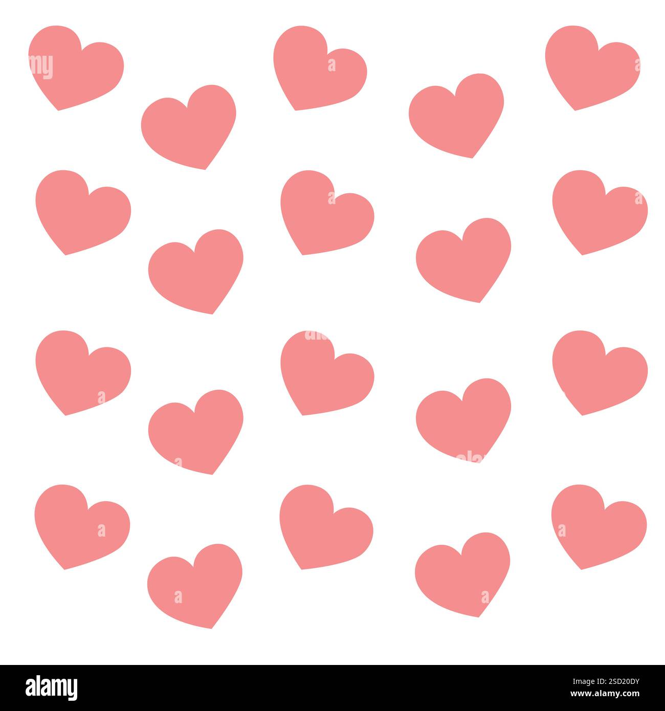 Handgezeichnetes nahtloses Herzmuster auf weiß zum Valentinstag Stock Vektor