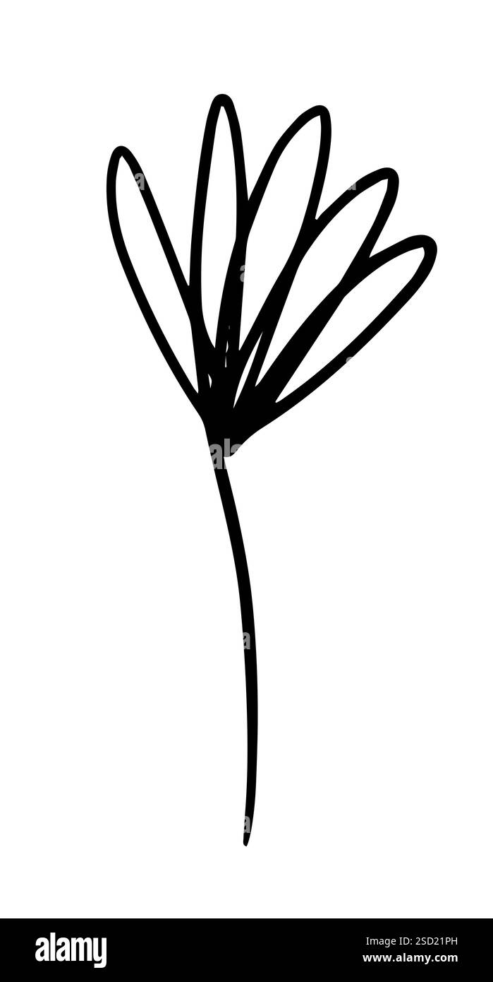 Blume eine Linie monochrom. Handzeichnung. Nicht AI, Vektorillustration Stock Vektor