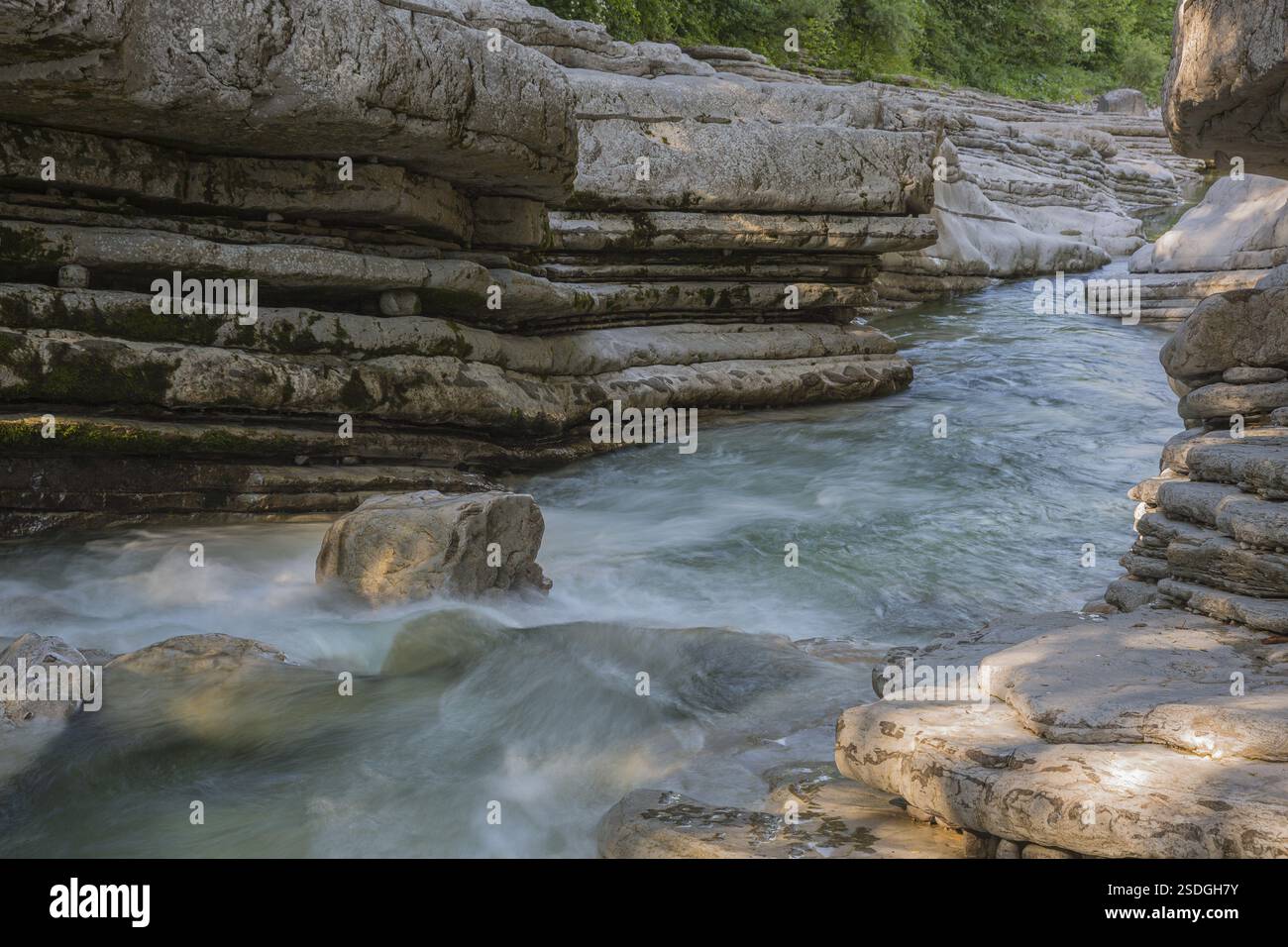Felsen und klares Wasser, Taugl, Bad Vigaun, Österreich, Europa Stockfoto