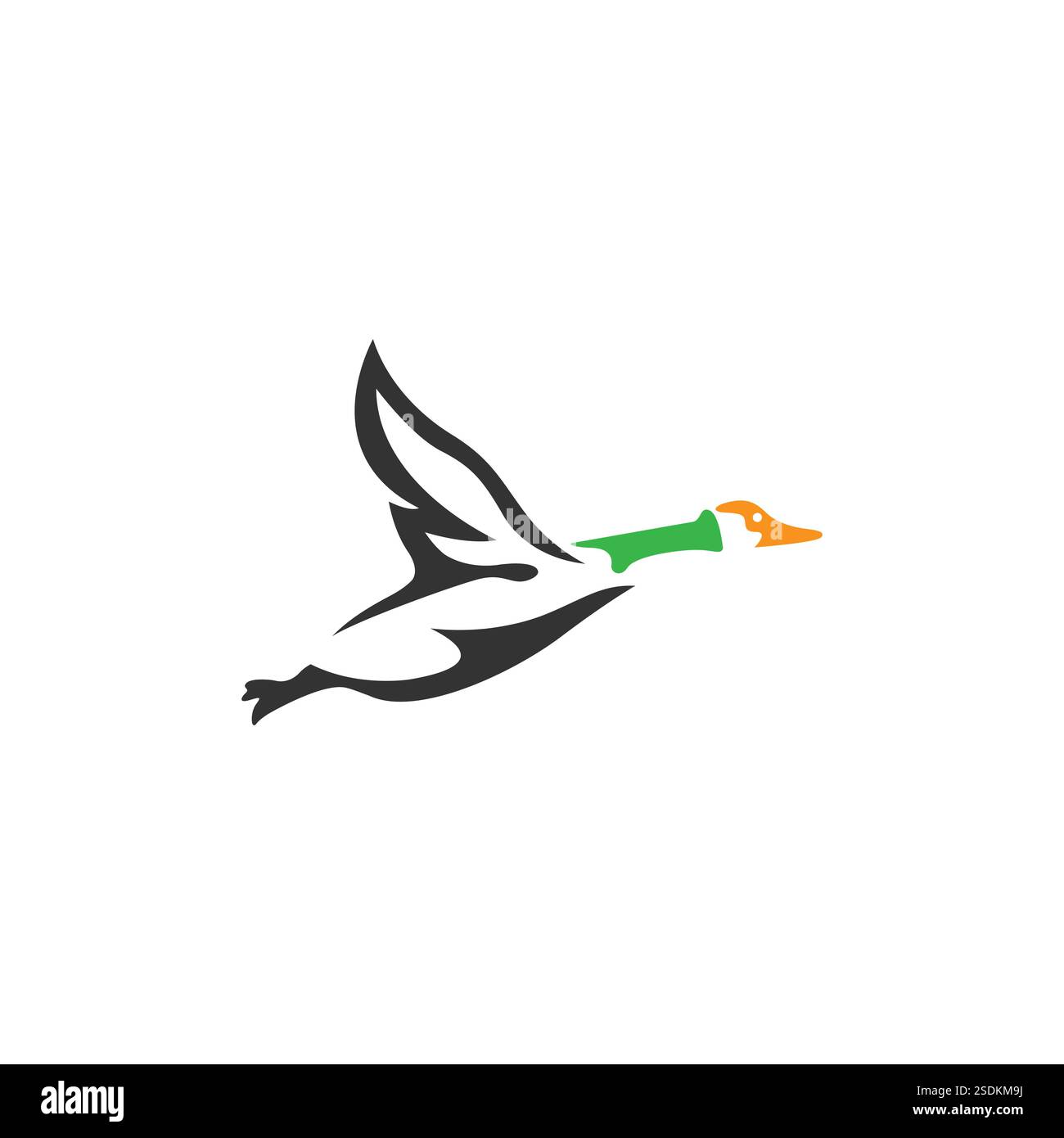 Vektor des fliegenden Wildenten-Designs auf weißem Hintergrund. Wilde Tiere. Vogel. Leicht bearbeitbare, mehrschichtige Vektorillustration. Stock Vektor