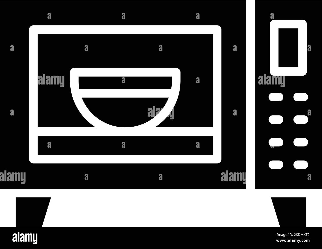 Mikrowellenofen Vektor Symbol Design Illustration Stock Vektor