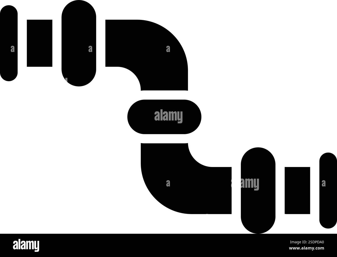 Konstruktionsdarstellung Des Symbols „Rohrvariante Vektor“ Stock Vektor
