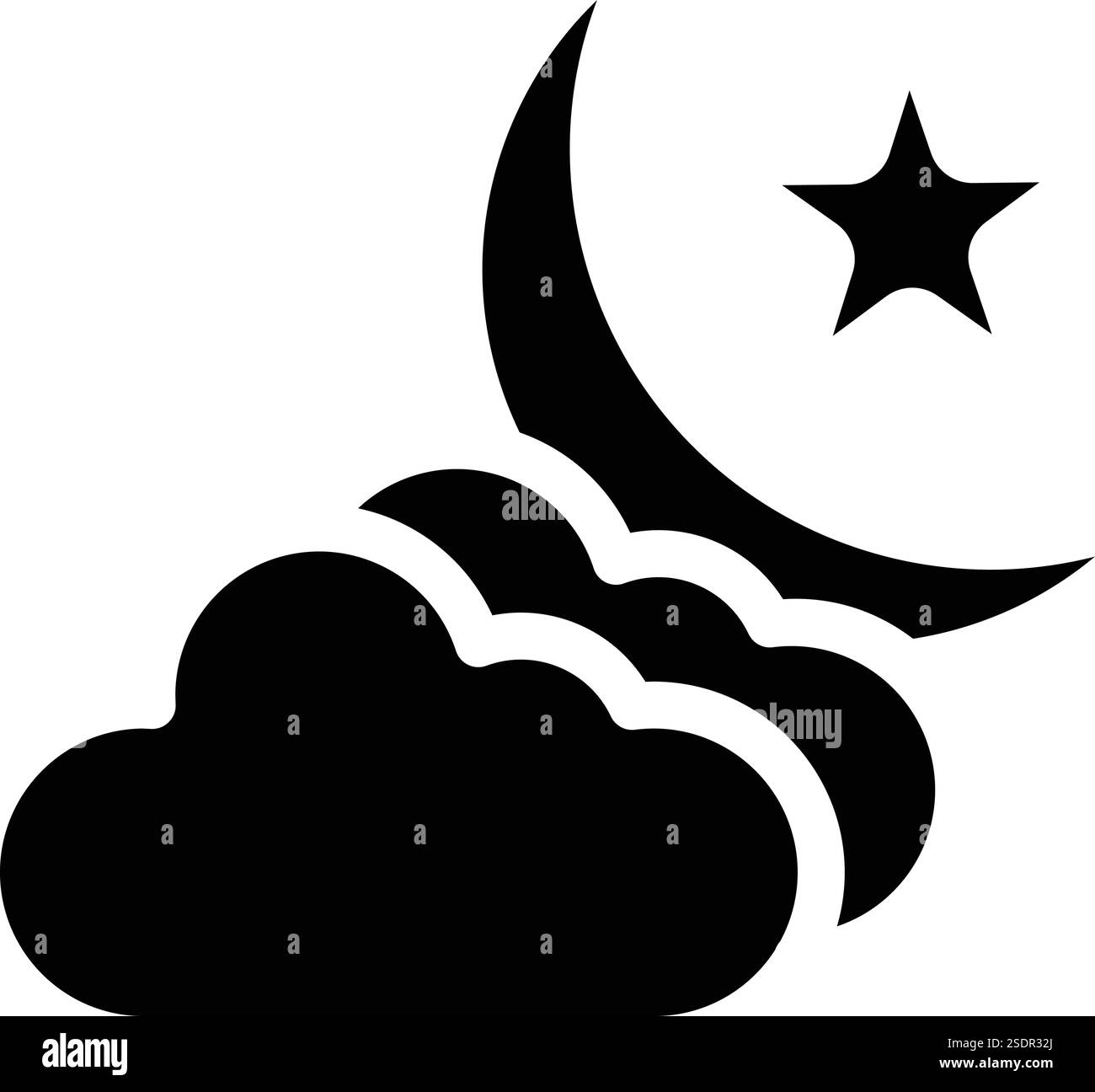 Illustration Des Symbols „Wolken- Und Mondvektor“ Stock Vektor Illustration Des Symbols „Wolken- Und Mondvektor“ Stock Vektor