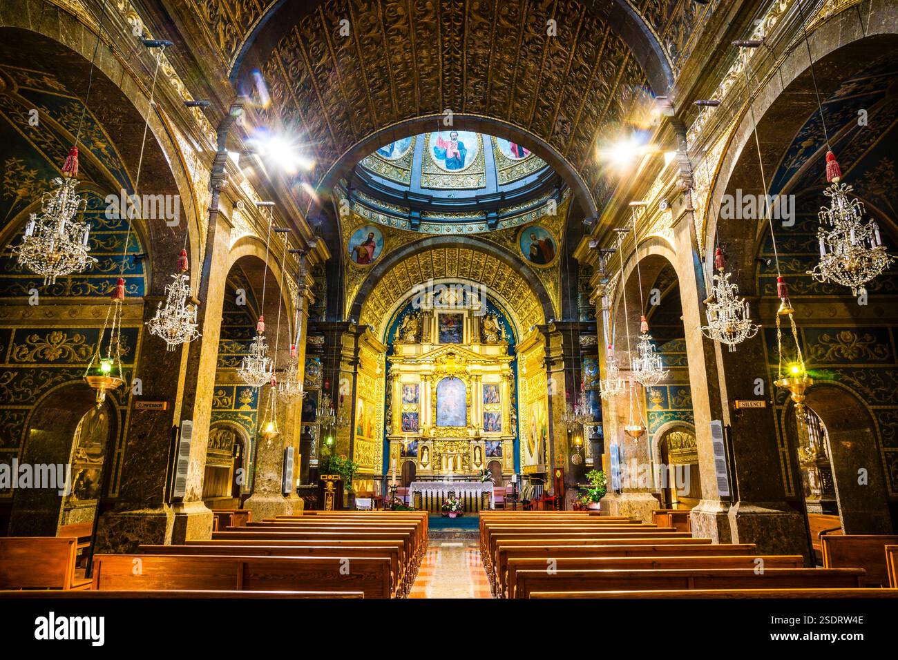 basilika des Heiligtums von Lluc, 17. Jahrhundert, Escorca, Sierra de Tramuntana, Mallorca, Balearen, Spanien. Stockfoto