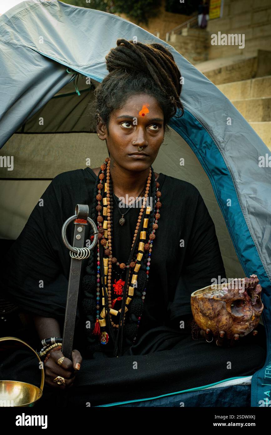 Sadhu in Mahakumbh 2025 Stockfoto