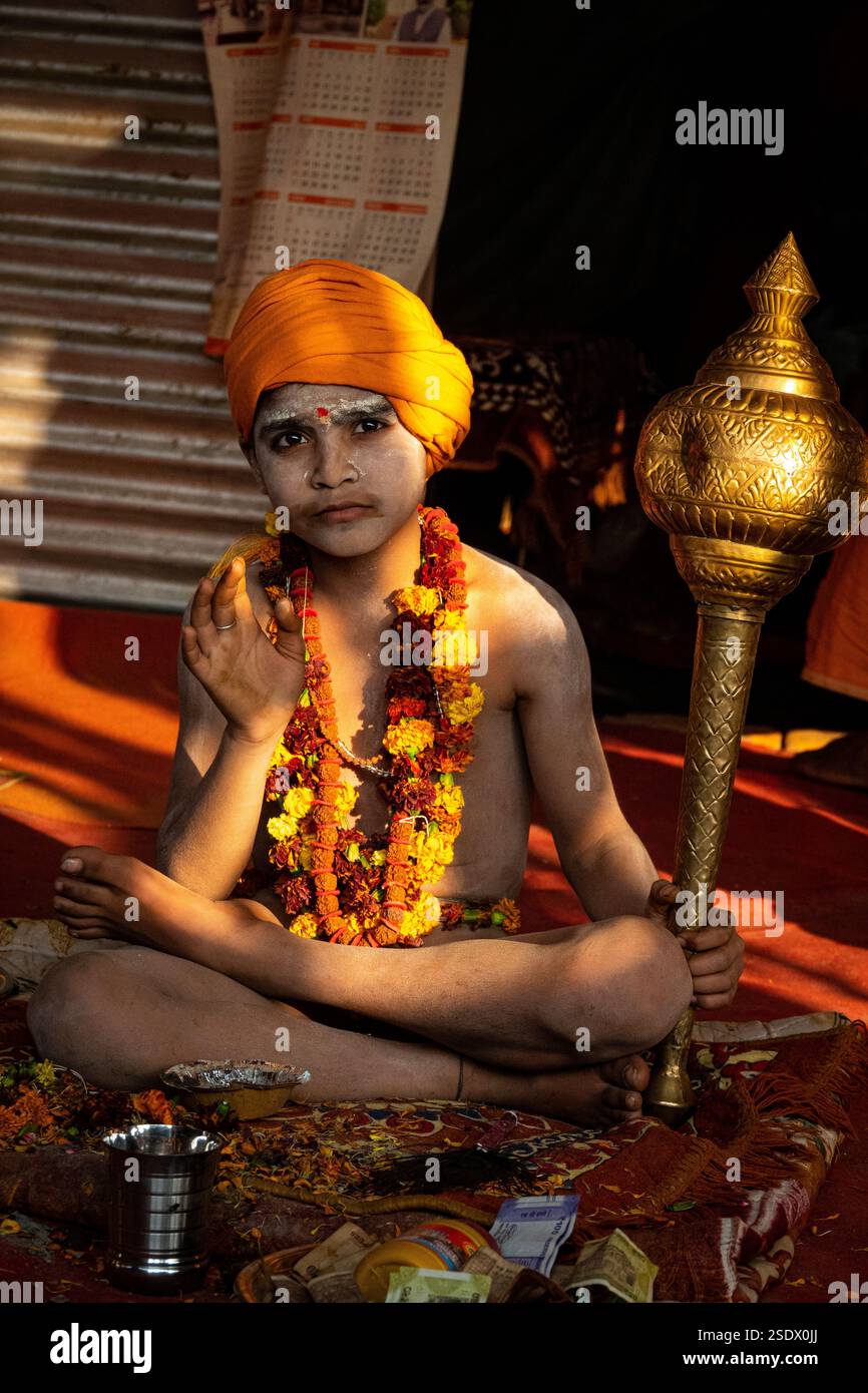 Sadhu in Mahakumbh 2025 Stockfoto
