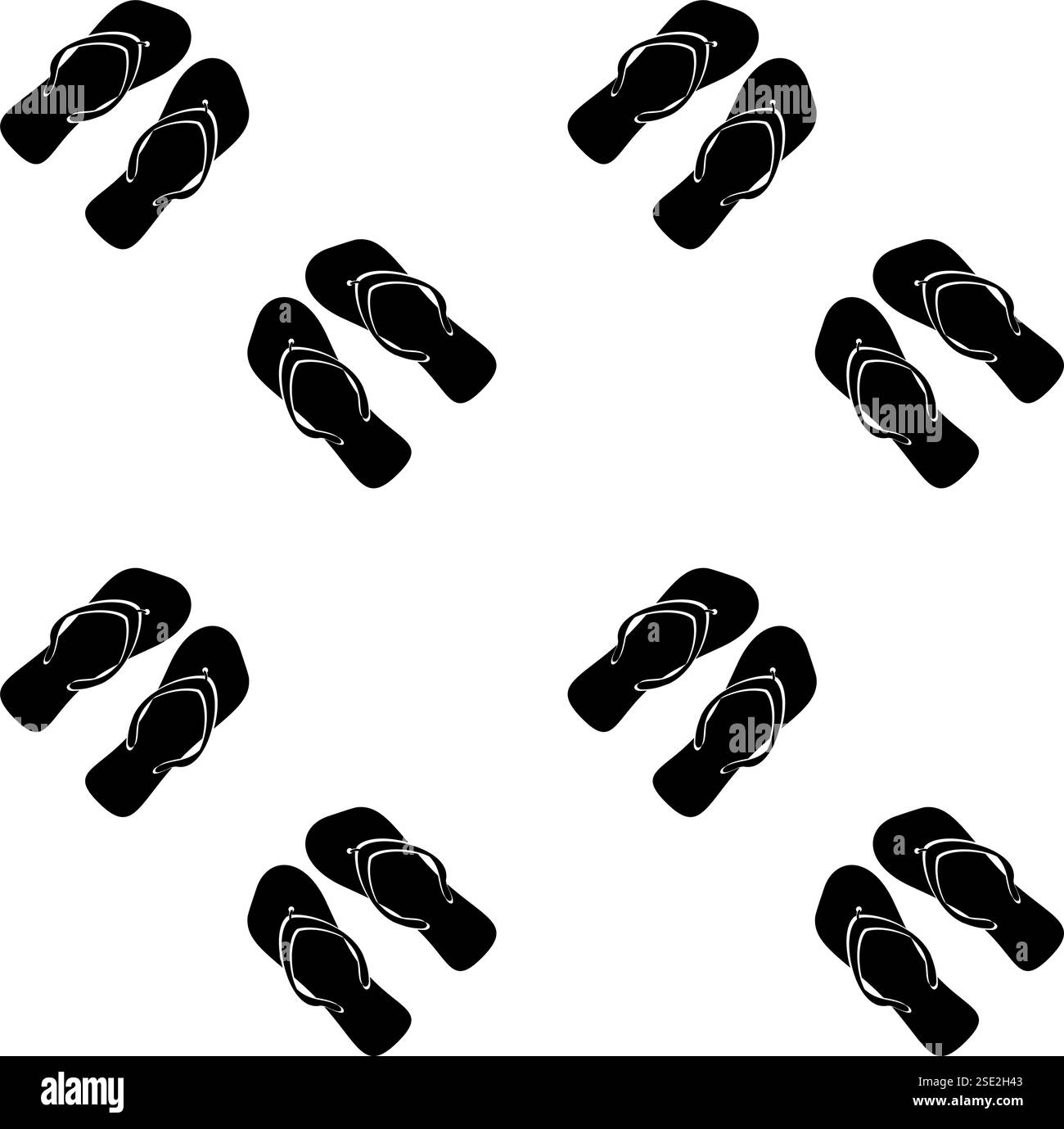 Flipflops-Muster nahtlos für tropischen Urlaub und Urlaub, warme Reisezeit, Entspannungsaccessoires Grafik, Style-Strukturmuster, Dekoration für Stock Vektor