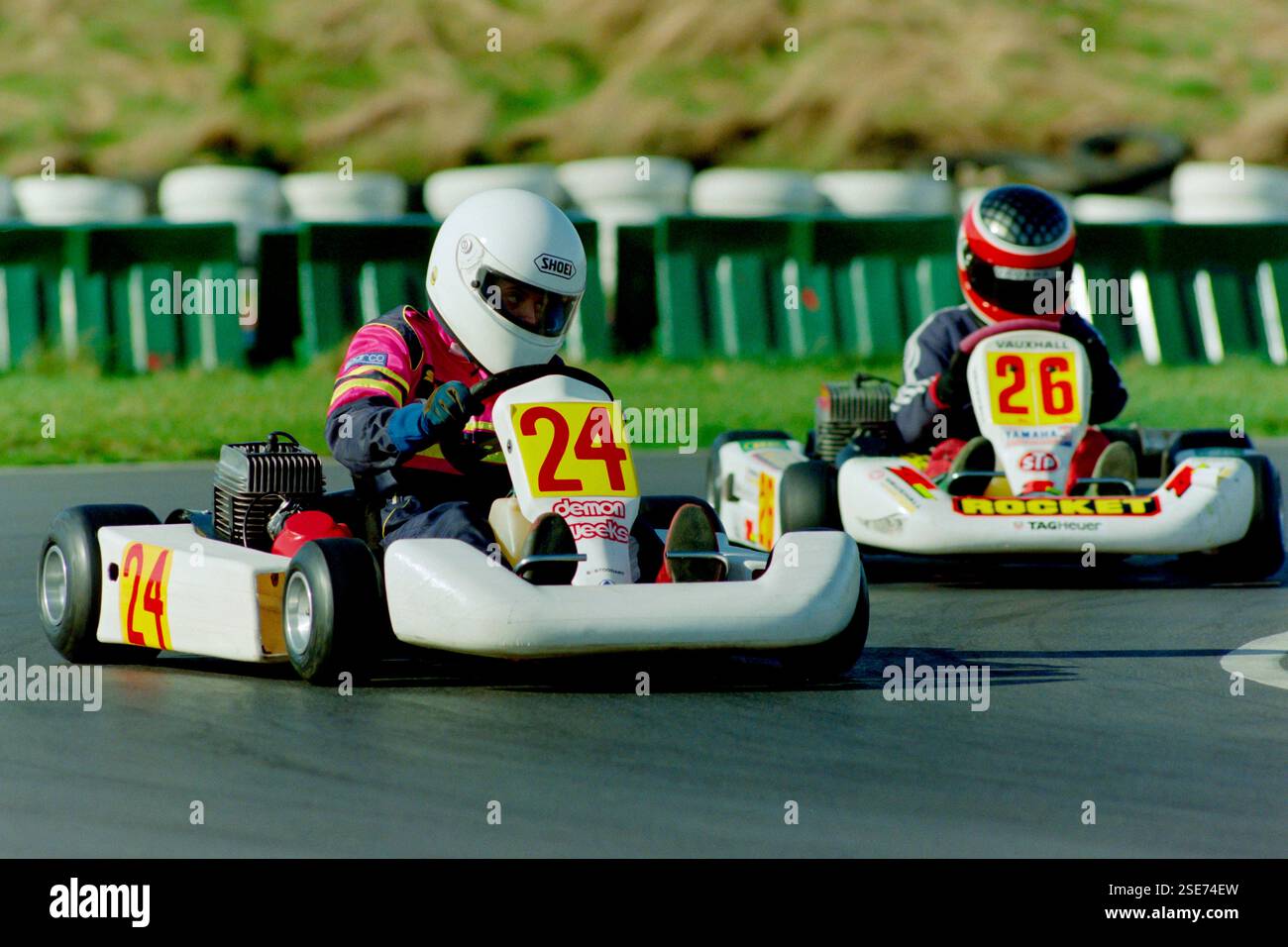 Susie Wolff ist eine ehemalige schottische Rennfahrerin und aktuelle Geschäftsführerin der F1 Academy, die hier in ihrer frühen Karting-Karriere zu sehen ist. Stockfoto