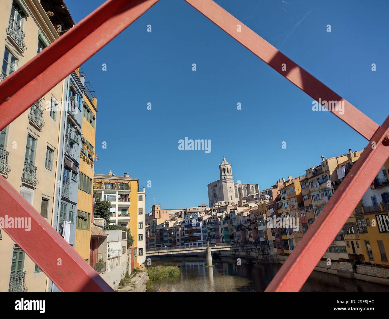 GIRONA UND ONYAR RIVER Stockfoto