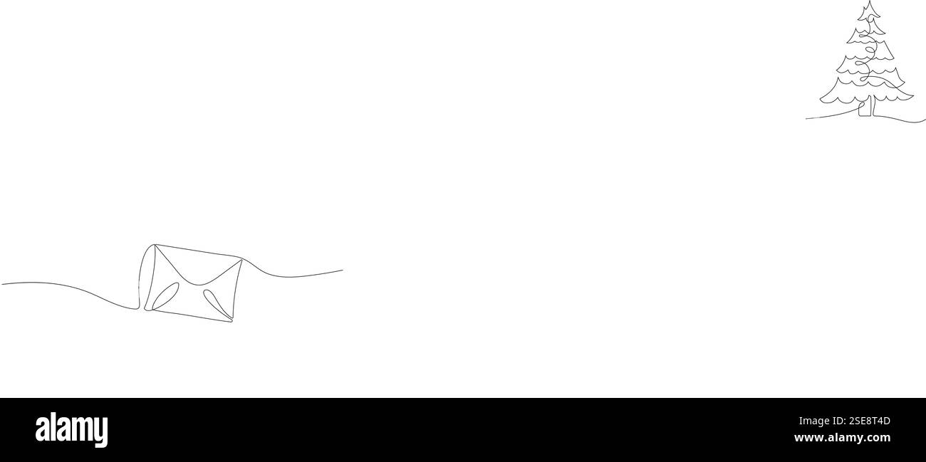 Hülle im Schnee in der Nähe eines geschmückten Weihnachtsbaums während der Wintersaison Stock Vektor