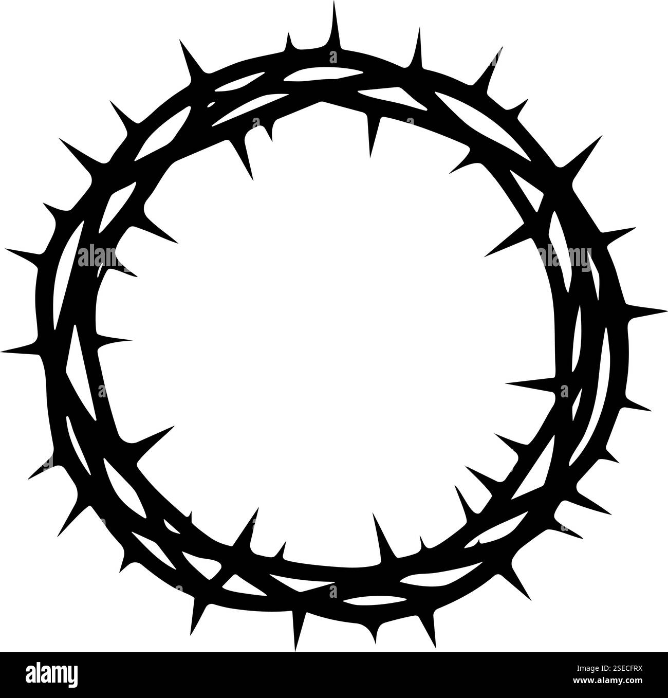 Jesus Christus, die Krone des Dorns, Symbol der Silhouette Stock Vektor