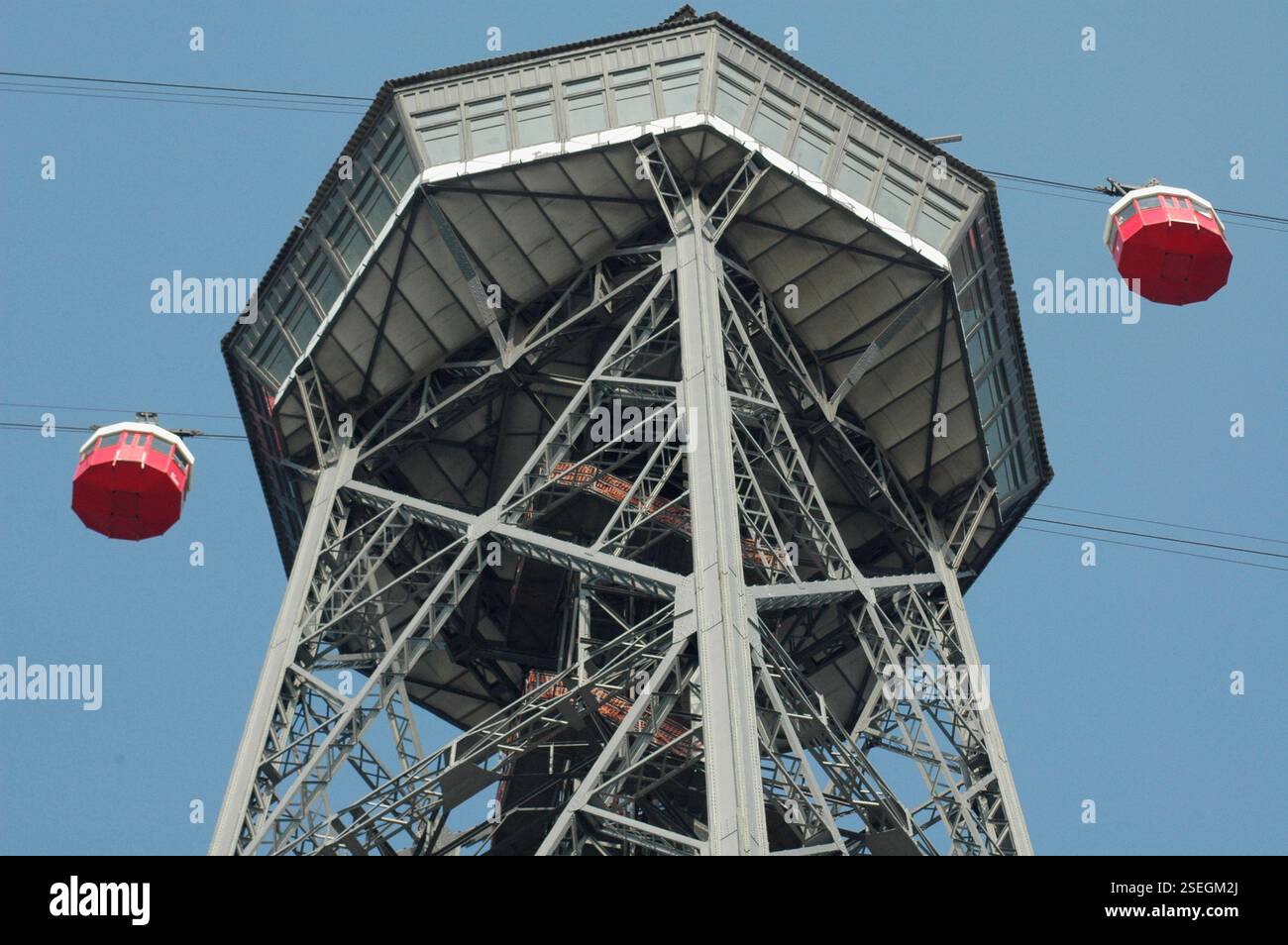 Seilbahn. Barcelona. Spanien (mehrere Werte) Stockfoto