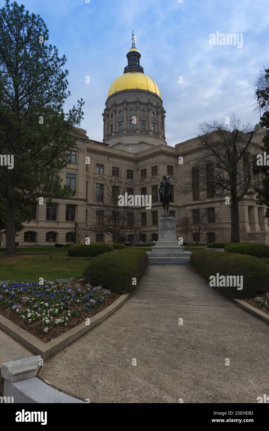 Georgia State Capitol und allgemeine Gordon Denkmal, Atlanta Stockfoto