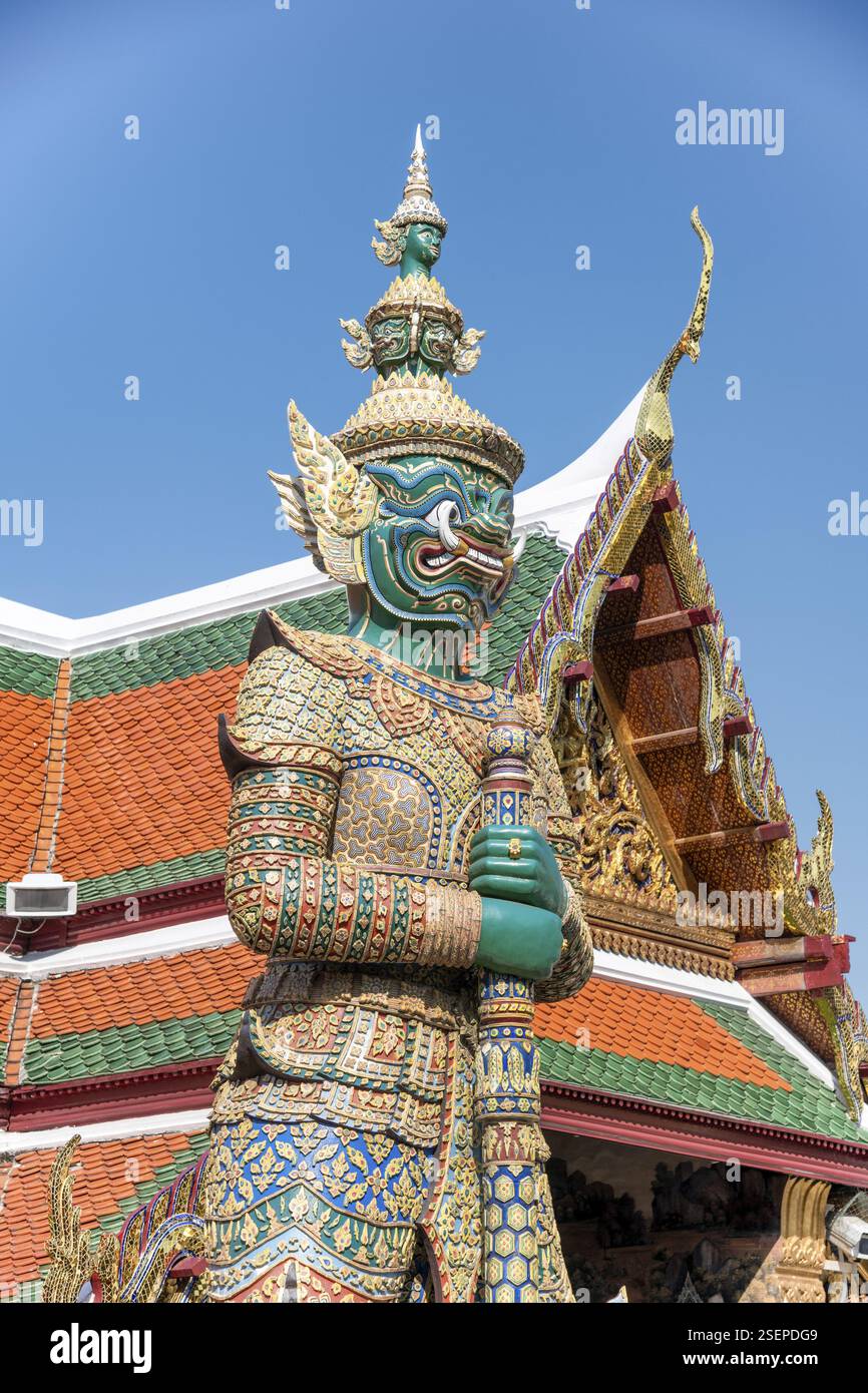 Dämonenwächter im Wat Phra Kaew Grand Palace, Bangkok Thailand Stockfoto
