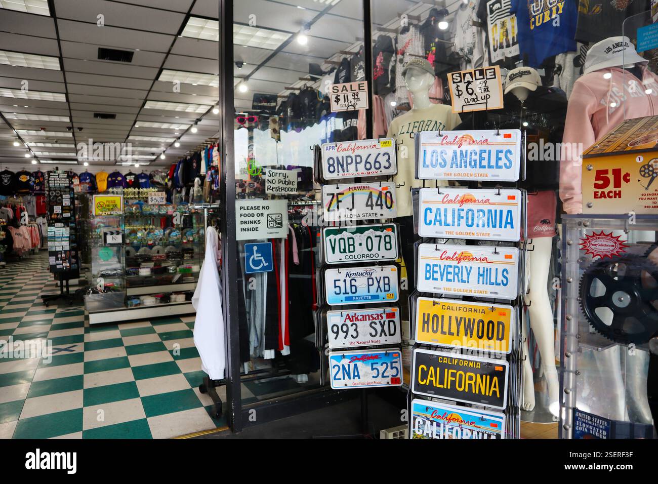 Hollywood (Los Angeles), Kalifornien: Souvenir Shop am Hollywood Boulevard Walk of Fame Stockfoto