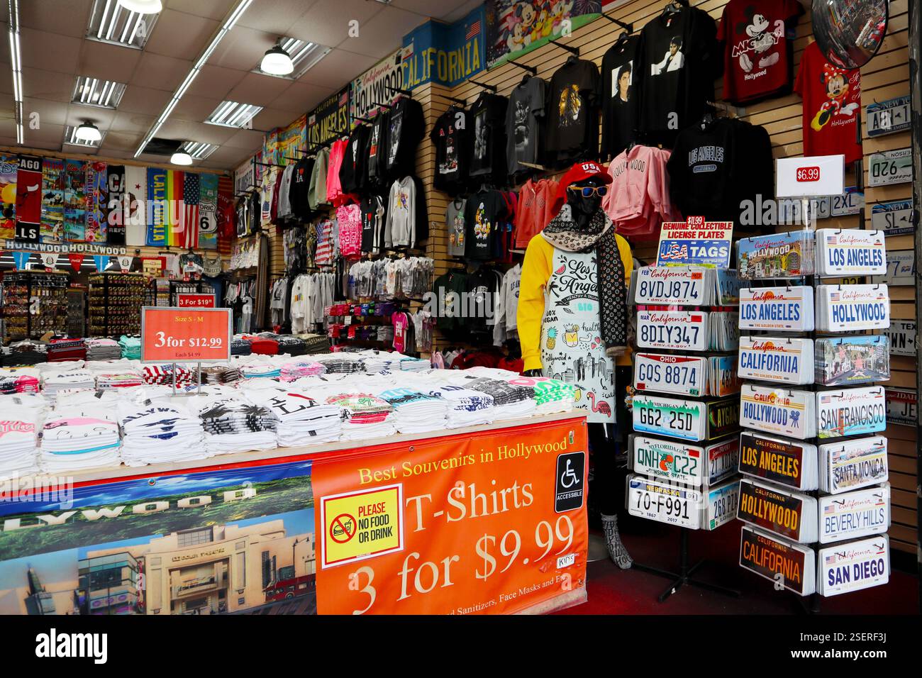 Hollywood (Los Angeles), Kalifornien: Souvenir Shop am Hollywood Boulevard Walk of Fame Stockfoto