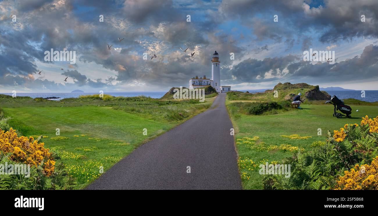 Turnberry Lighthouse oder Turnberry Point Lighthouse, erbaut von David und Thomas Stevenson im Jahr 1871 an der schottischen Küste von South Ayrshire. Turnberry li Stockfoto