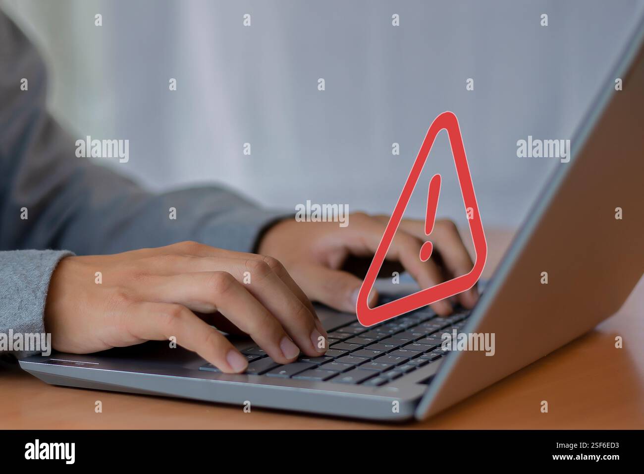 Warnung Fehler 404 Seite nicht gefunden Computernetzwerk Warnung mit Problem Stockfoto