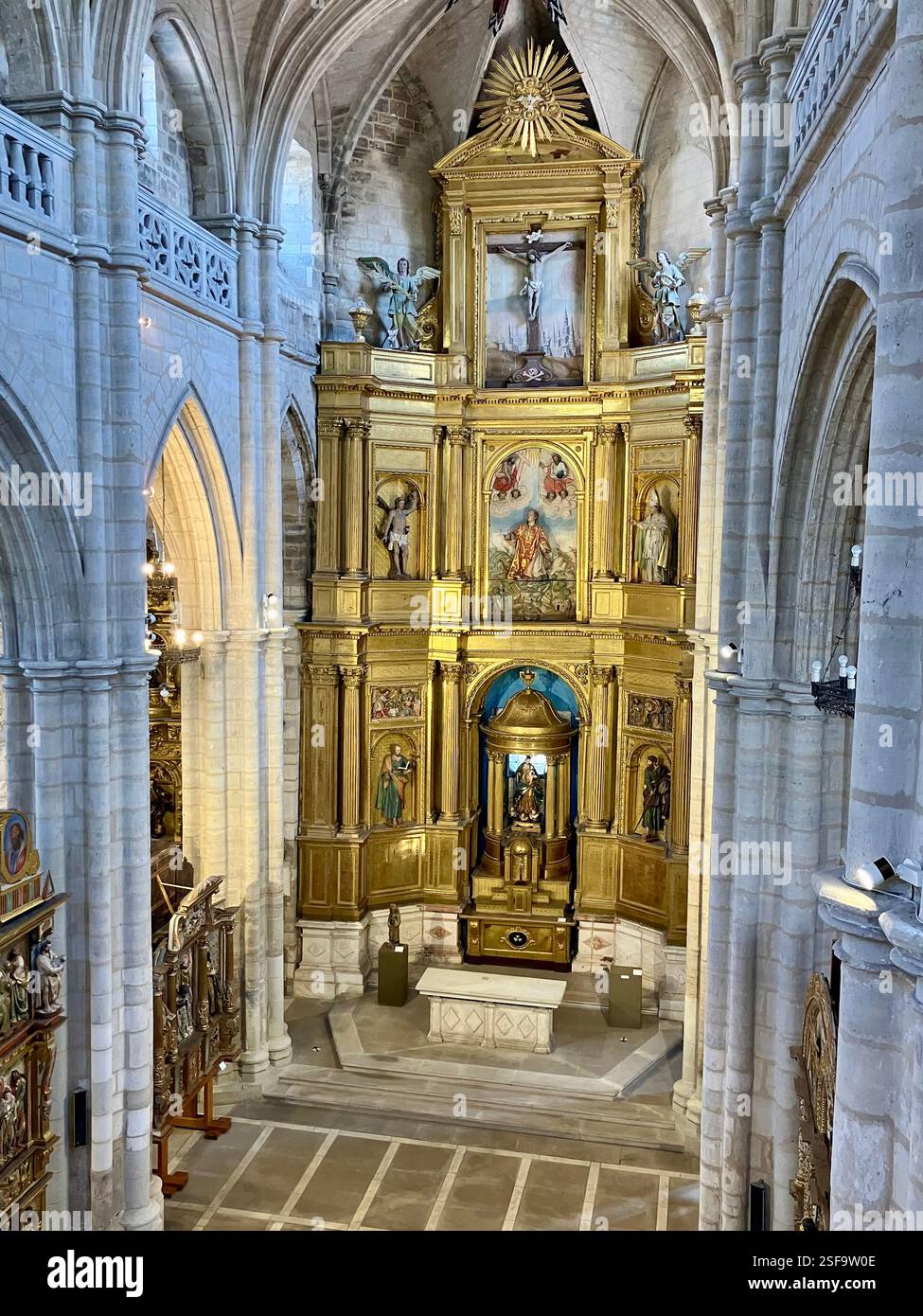 Museo del Retablo, Burgos, Spanien: Altaraufsatz - Smartphone-aufgenommenes Stockfoto