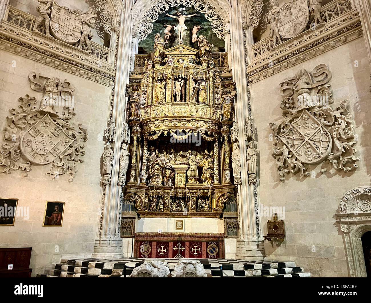 Die Kapelle der Reinigung (die Kapelle der Condestables), die Kathedrale von Burgos - Smartphone-aufgenommenes Stockfoto