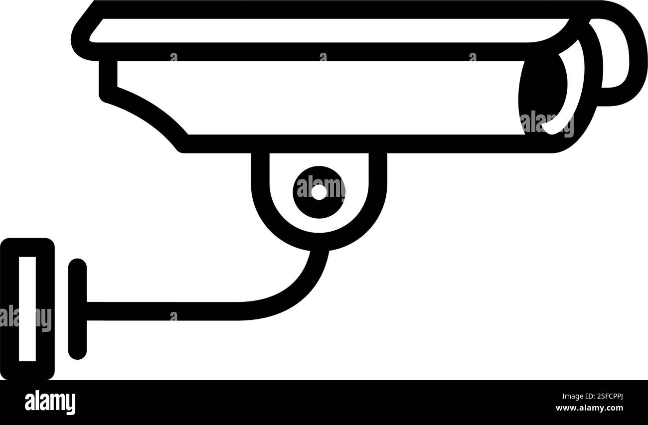CCTV-Symbol, Videoüberwachung im linearen Stil Stock Vektor