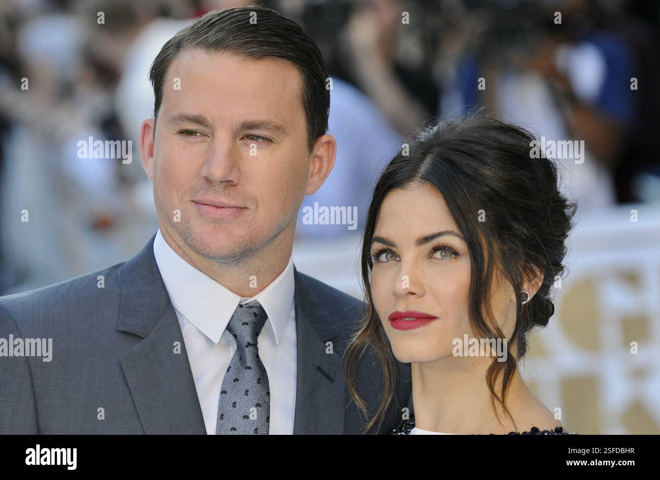 Channing Tatum, Jenna Dewan, „Magic Mike XXL“ European Premiere, Vue West End, Leicester Square, London, Großbritannien Stockfoto