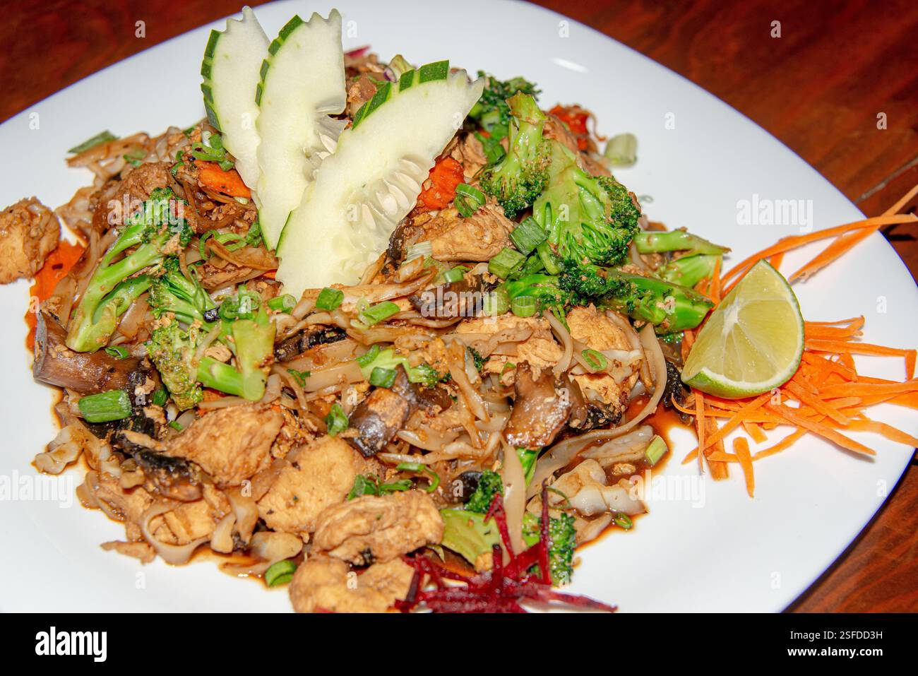 Nahaufnahme von Pad See Ew Thailand Dish Stockfoto