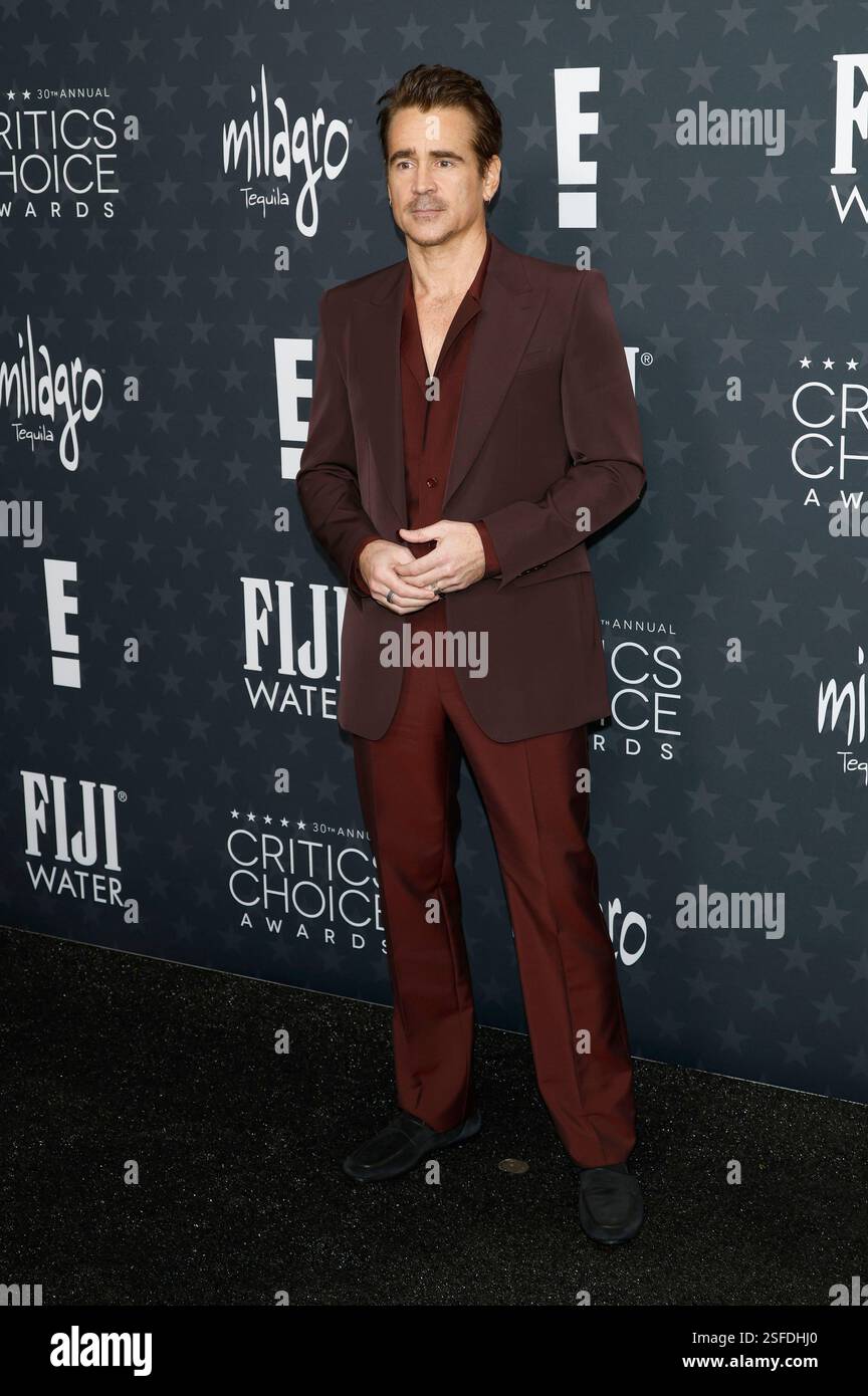 Colin Farrell bei der Verleihung der 30. Critics Choice Awards im Barker Hangar. Santa Monica, 07.02.2025 Stockfoto