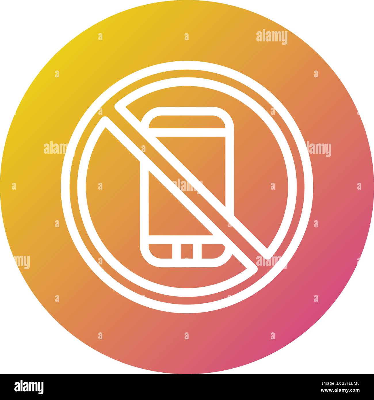 Kein Telefon Vektor-Symbol Design Illustration Stock Vektor