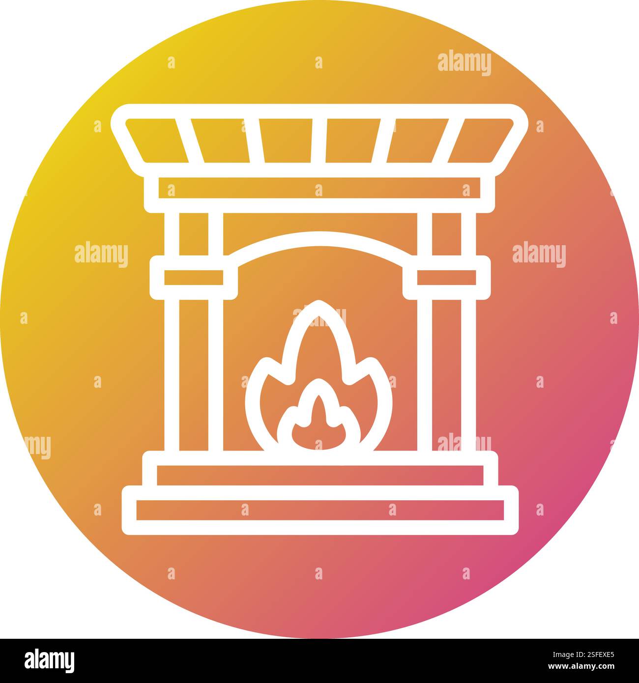 Kamin Vektor Symbol Design Illustration Stock Vektor