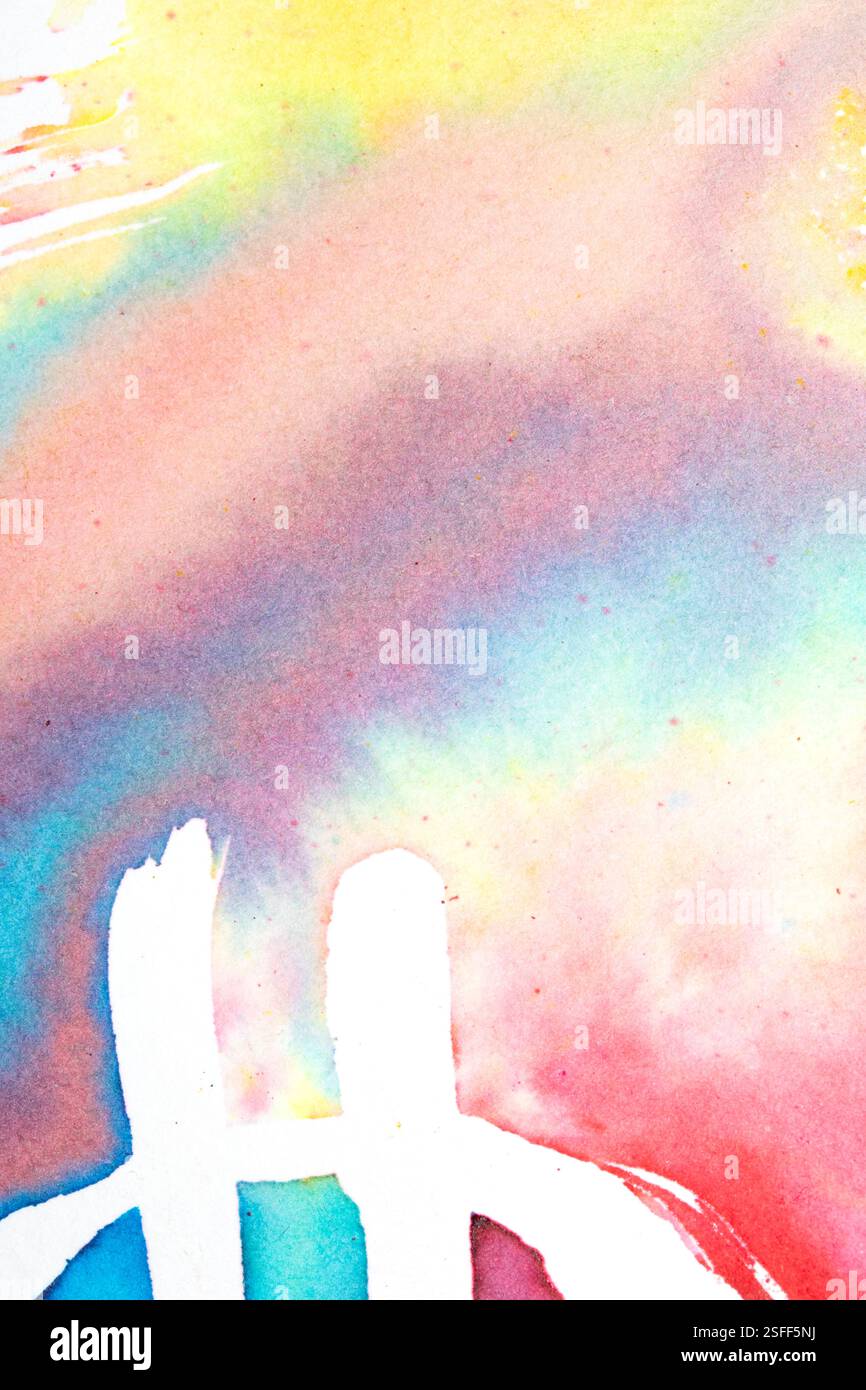 Lebendige, fließende Aquarelle Farbe Swirls Hintergrund Abstract Stockfoto