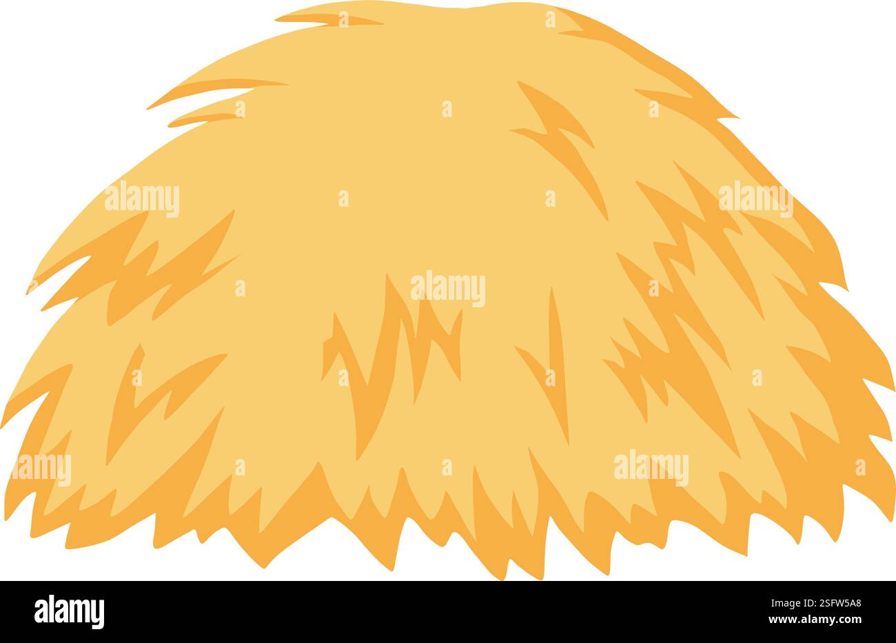 Zeichentrickfilm landwirtschaftlicher haycock. Ballen von Heu, ländlicher Heuhaufen, gerollter Stapel und Futterstroh, getrocknete BauernhofHeuhaufen flache Vektor-Illustration Symbol auf weiß Stock Vektor