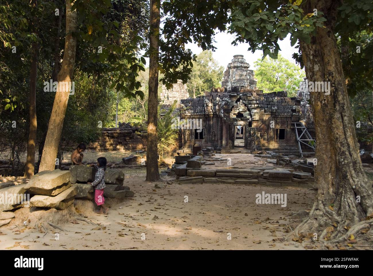 TA Som ist ein kleiner buddhistischer Tempel in Angkor, der im 12. Jahrhundert für König Jayavarman VII. Erbaut wurde Stockfoto