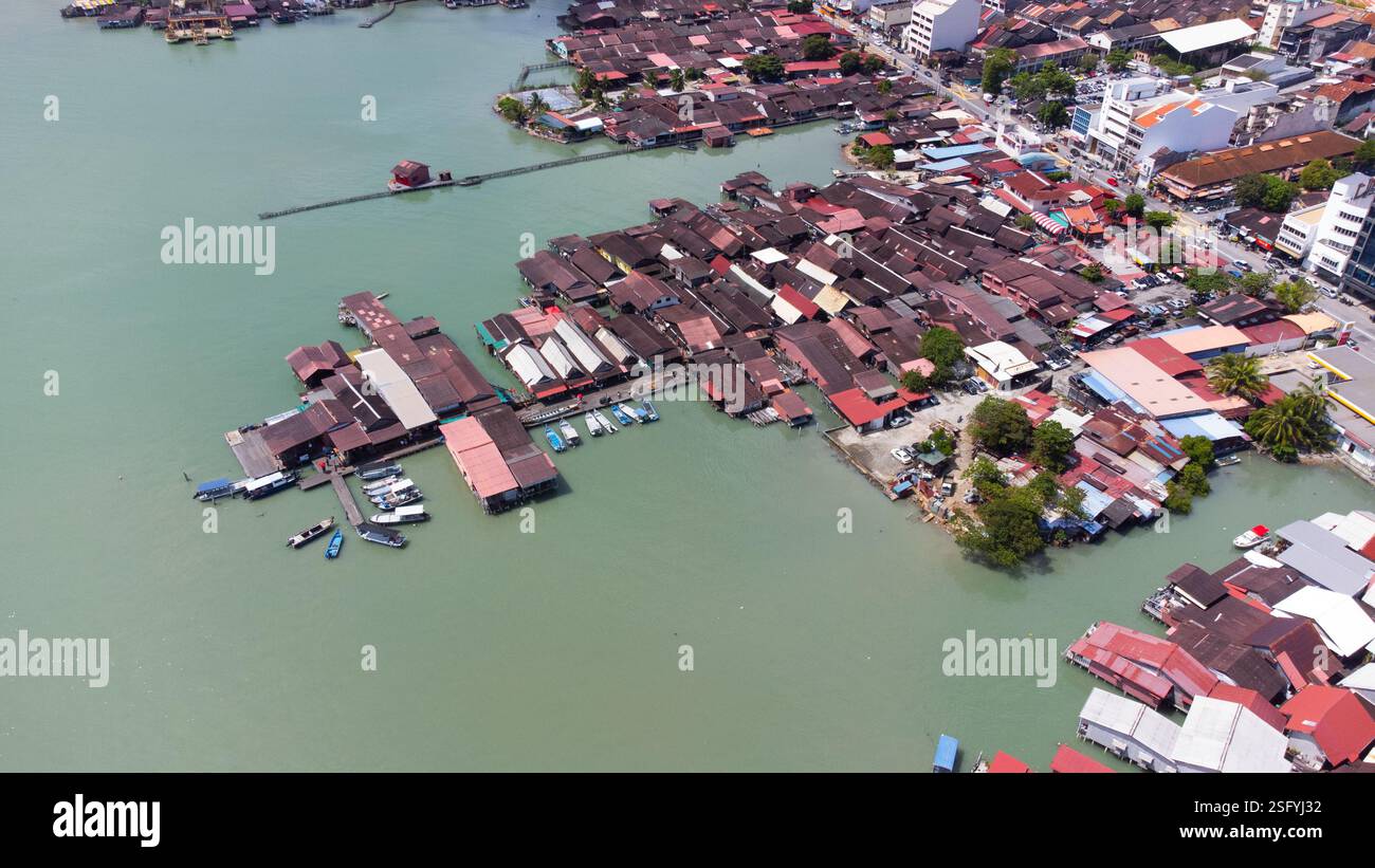 Chew Jetty, Clan-Anlegestellen von George Town, Penange, Malaysia Stockfoto