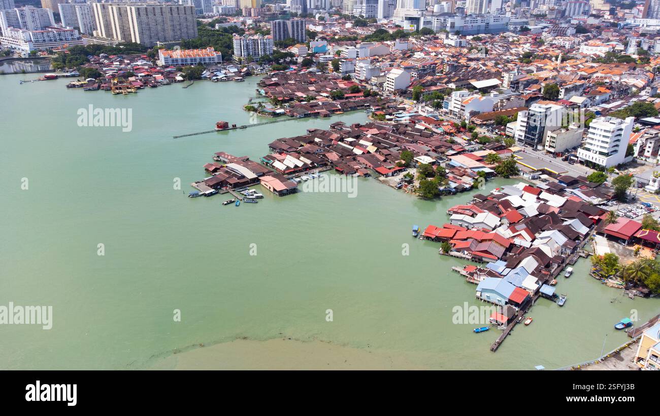 Ong Jetty, Chew Jetty und Lee Jetty, Clan Jetties von George Town, Penange, Malaysia Stockfoto
