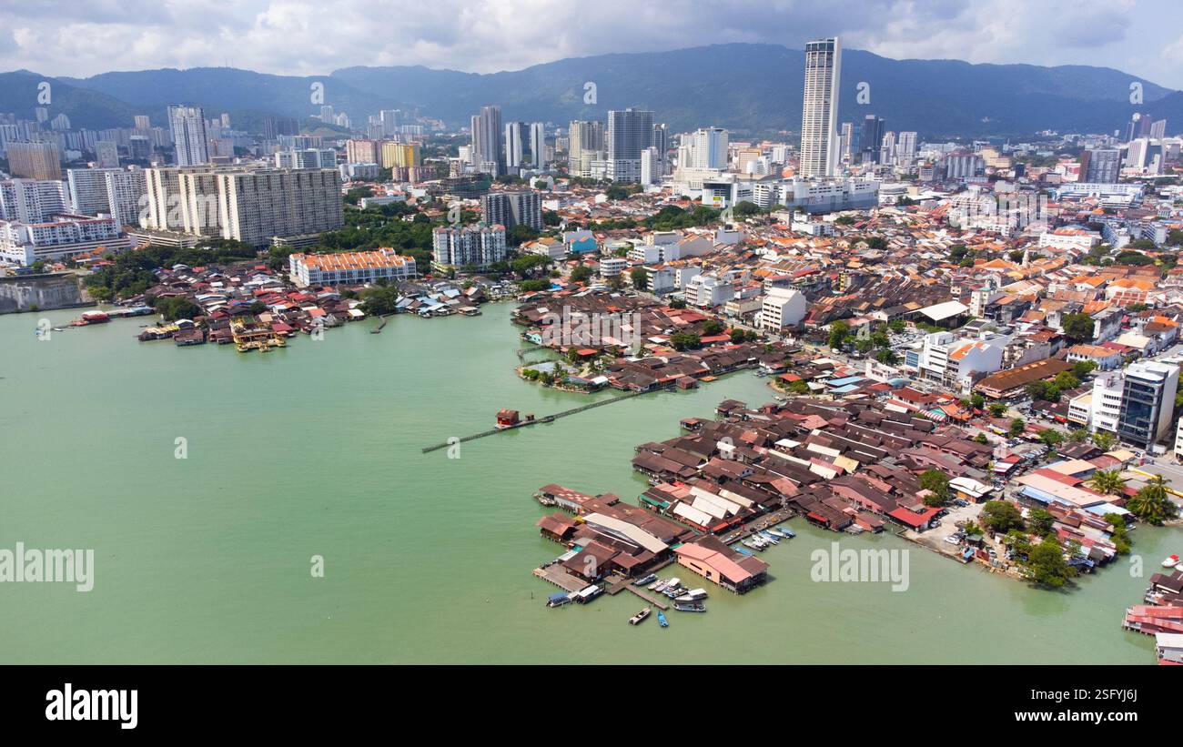 Chew Jetty und Lee Jetty, Clan Jetties von George Town, Penange, Malaysia Stockfoto
