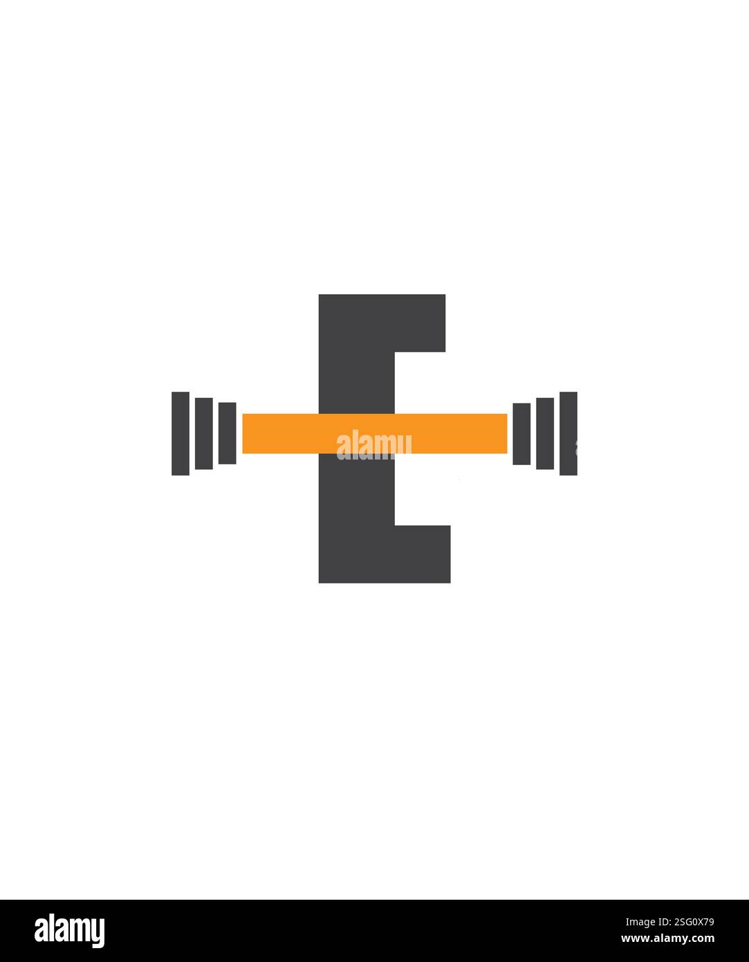 Letter E Barbell Gym Logo, Gym Logo Design Stock Vektor