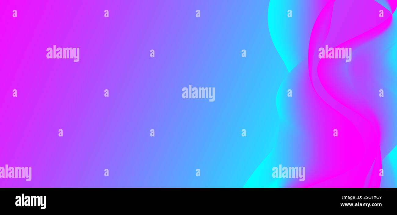 Abstrakte blaue und rosafarbene Fließbanner-Vorlage. Modernes Hintergrunddesign. Verlaufsfarbe. Dynamische Kurven. Zusammensetzung der flüssigen Formen. Dynamische Holografie Stock Vektor