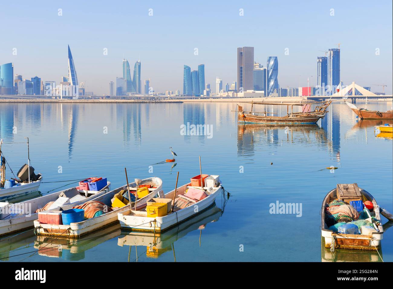 Panoramablick über Manama, Bahrain an einem wunderschönen Tag Stockfoto