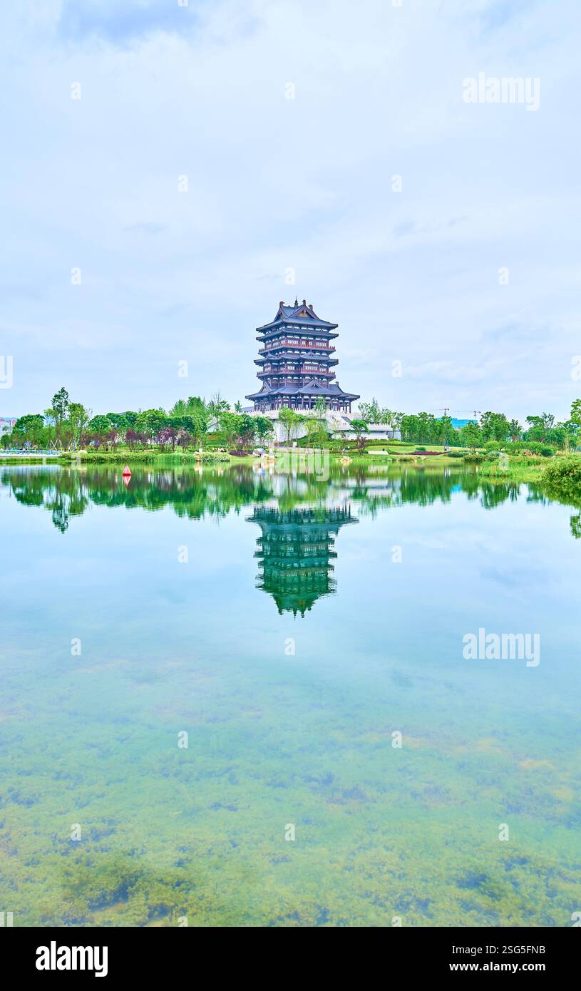 Dong'an Pavillon, Dong'an See, Chengdu, Sichuan, China Stockfoto