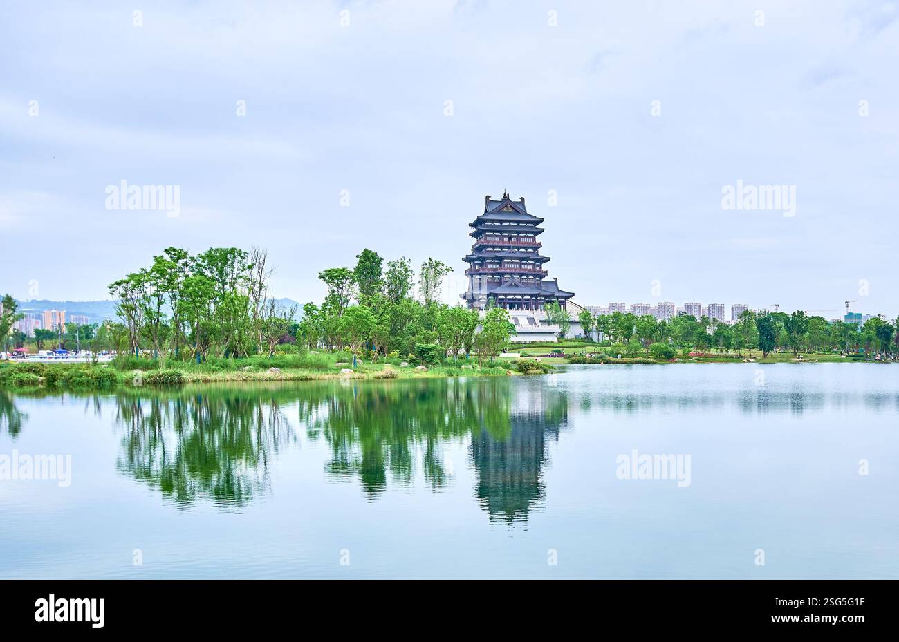 Dong'an Pavillon, Dong'an See, Chengdu, Sichuan, China Stockfoto